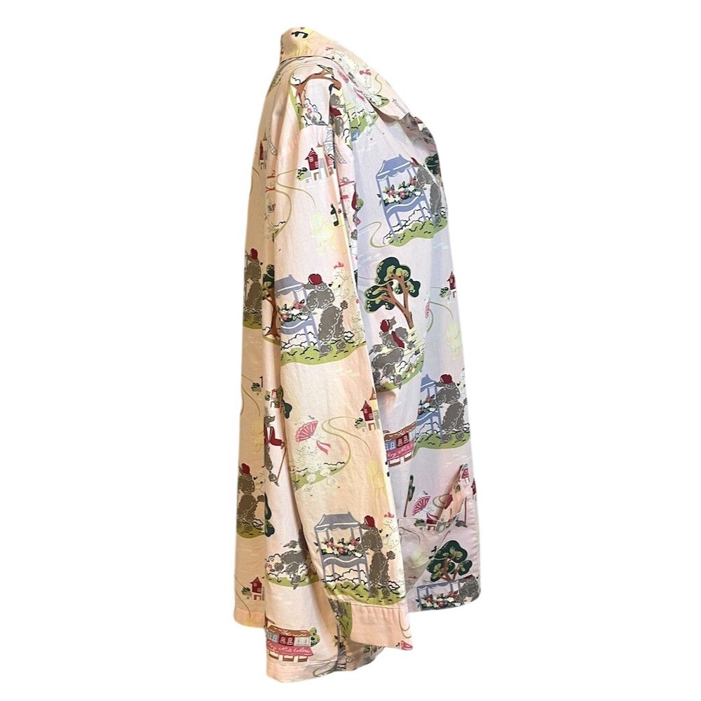 Nick & Nora Sleepshirt 2XL Pink Paris Poodle Pajama Top Pet Lovers Cozy Comfy - Picture 5 of 10